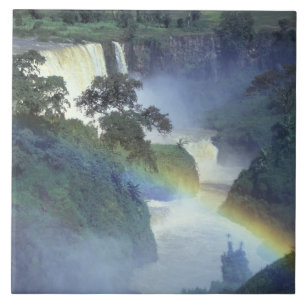 Azulejo África, Etiopía, río Nilo Azul, catarata.