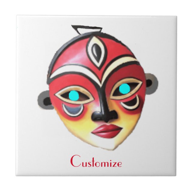 Azulejo African Girl Face Mask Thunder_Cove  (Frente)