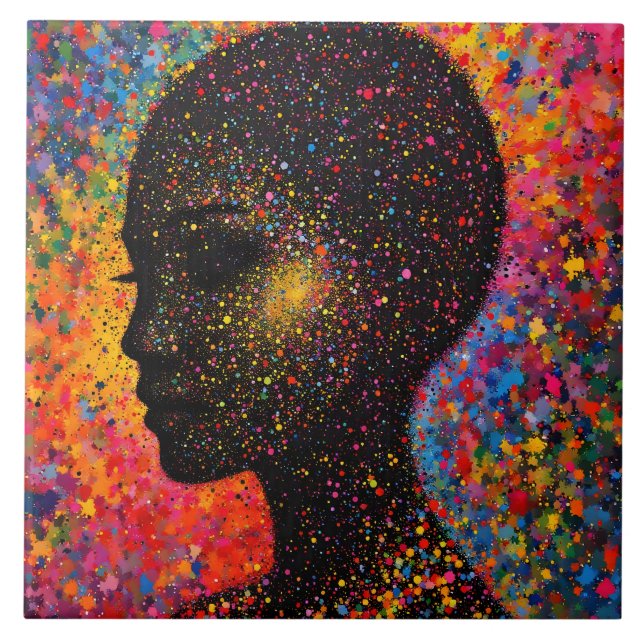 Azulejo Afro Nebula Whisper – Celebración de la Historia N (Frente)
