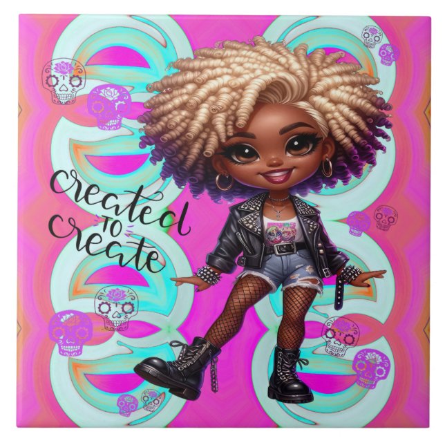 Azulejo Afropunk Creado Para Crear Tile Cerámico (Frente)
