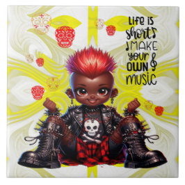 Azulejo Afropunk Make Music Ceramic Tile