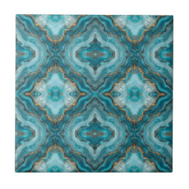 Azulejo Agante Purpurina turquesa y dorado