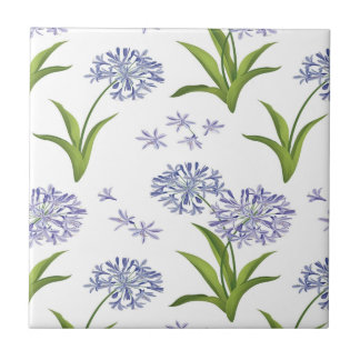 Azulejo agapanthus flores de liebre africanas patrón sin f