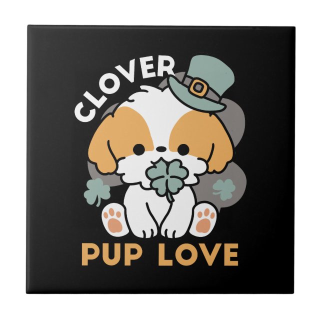 Azulejo Agarre afortunado con Clover - Regalo del Día de S (Frente)