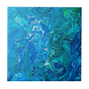 Azulejo Ágata loca elegante 2 del cordón - aguamarina azul