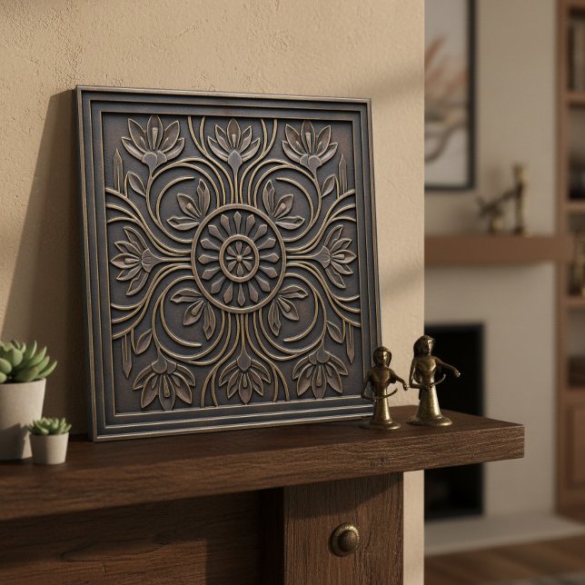 Azulejo Aged Bronze Art Nouveau Floral #18 ID1193 (Subido por el creador)