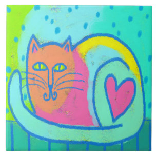 Azulejo Agradable arte abstracto de Kitty