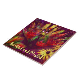 Azulejo Agradecimiento Acción de Gracias Turquía Floral Re