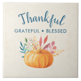 Azulejo Agradecimiento bendecido con calabaza Naranja