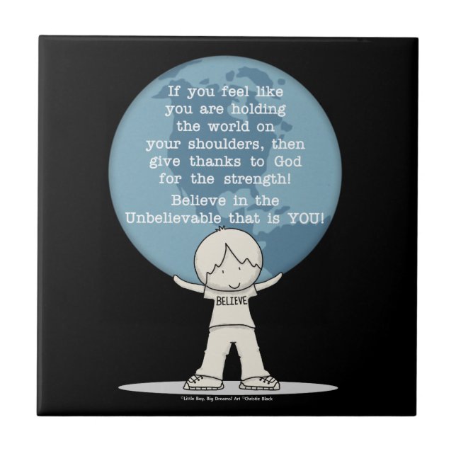 Azulejo Agradecimiento por la fuerza (Frente)