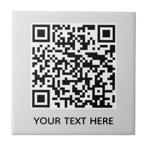 Azulejo Agrega tu propio texto de código QR Escaneo Minima