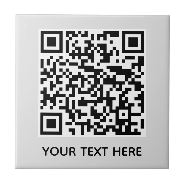 Azulejo Agrega tu propio texto de código QR Escaneo Minima (Frente)