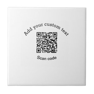 Azulejo Agrega tu texto personalizado código QR de negocio