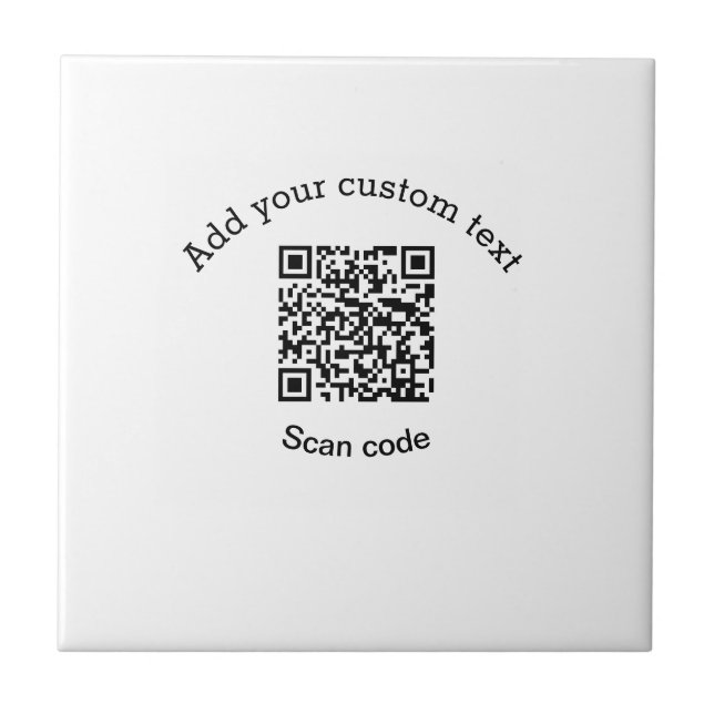 Azulejo Agrega tu texto personalizado código QR de negocio (Frente)