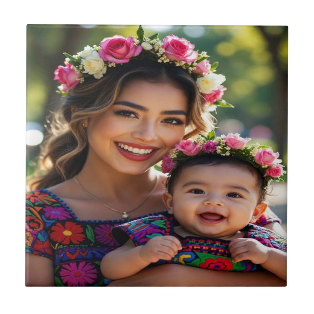 Azulejo Agregar Hermosa Foto De Bebé Personalizar (Frente)