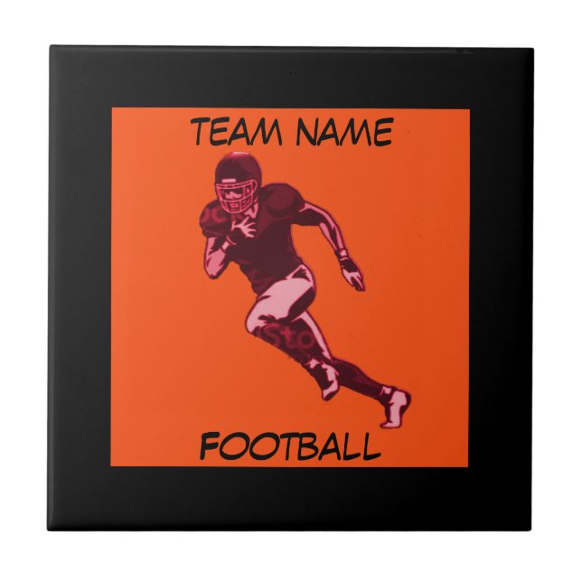 AZULEJO AGREGAR NOMBRE DE EQUIPO NARANJA Y FÚTBOL NEGRO (Frente)