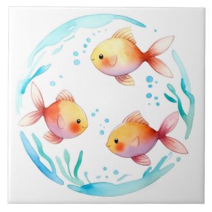 Azulejo Agua de pescado de oro puro Océano Náutico