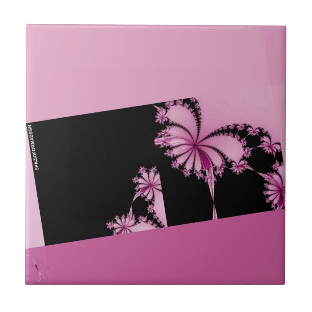 Azulejo Agua de rosa del jardín fractal (Frente)