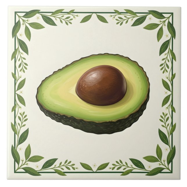 Azulejo Aguacate Botánico (Frente)
