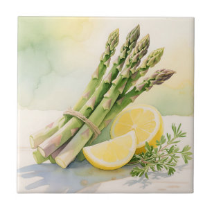 Azulejo Aguacate no, Espárragos Aquarela de Limón