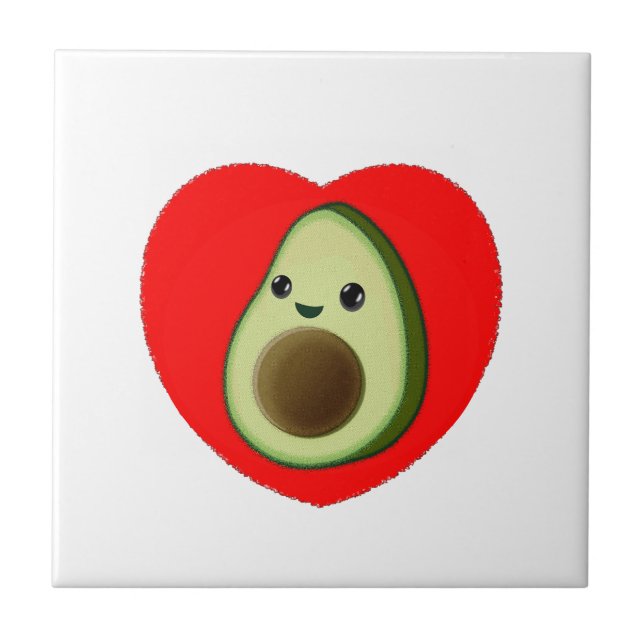 Azulejo Aguacate, Personalizado Bebé Cutáneo En El Corazón (Frente)