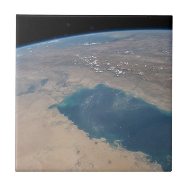 Azulejo Aguas Azul Tropicales Del Golfo Pérsico. (Frente)