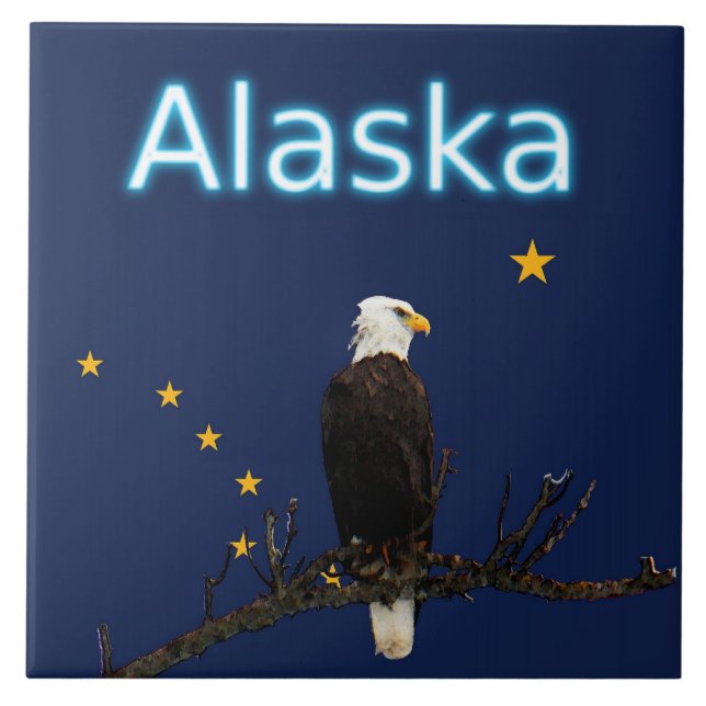 Azulejo Águila Alaska Y Bandera (Frente)