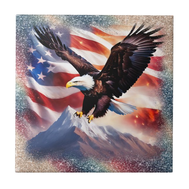 Azulejo Águila cerámica patriótica (Frente)