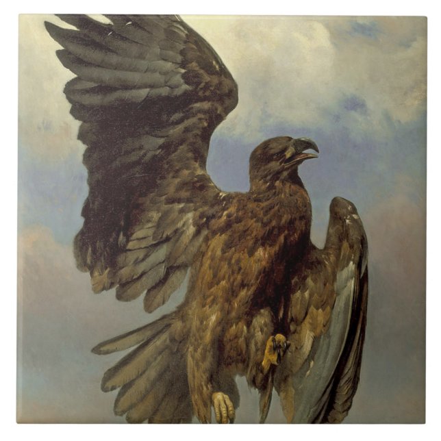 Azulejo Águila herida (por Rosa Bonheur) (Frente)