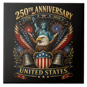 Azulejo Águila Patriótica del 250 Aniversario de Estados U