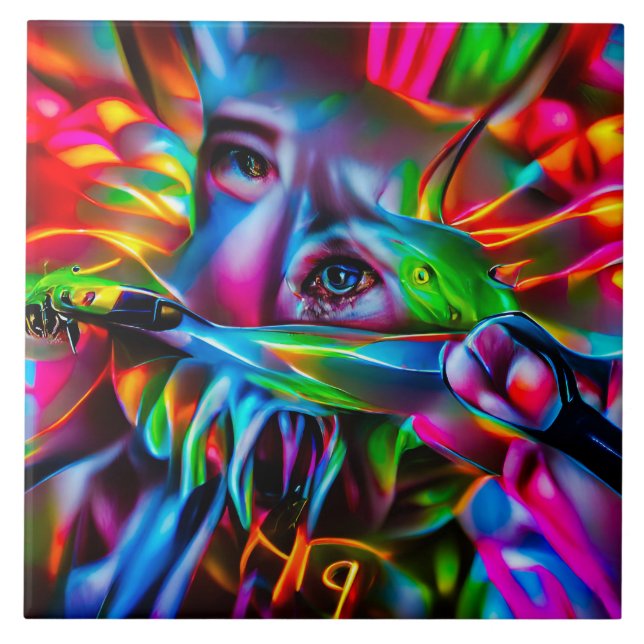 Azulejo Aichmofobia: Vivid Surreal Art (Frente)