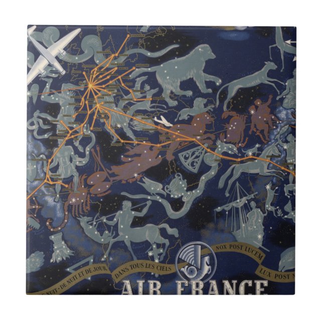 Azulejo Air France: Ciel tous de los les de los dans de De (Frente)