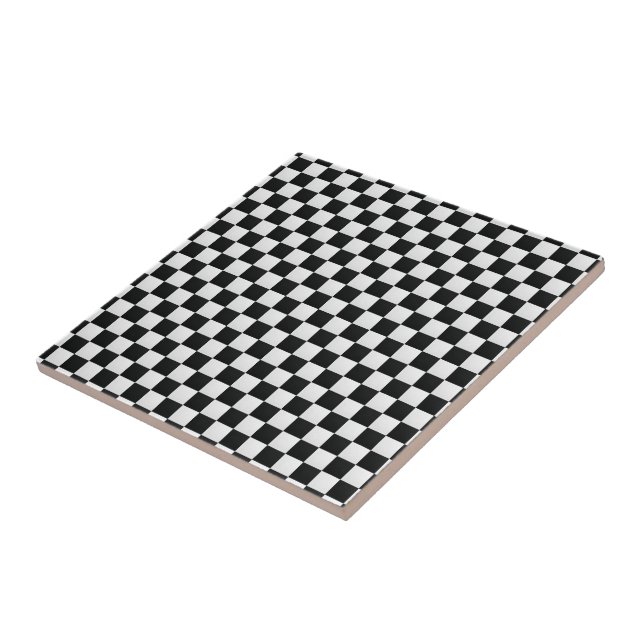 Azulejo Ajedrez de impresión en piel de cocodrilo blanco y (Lado)