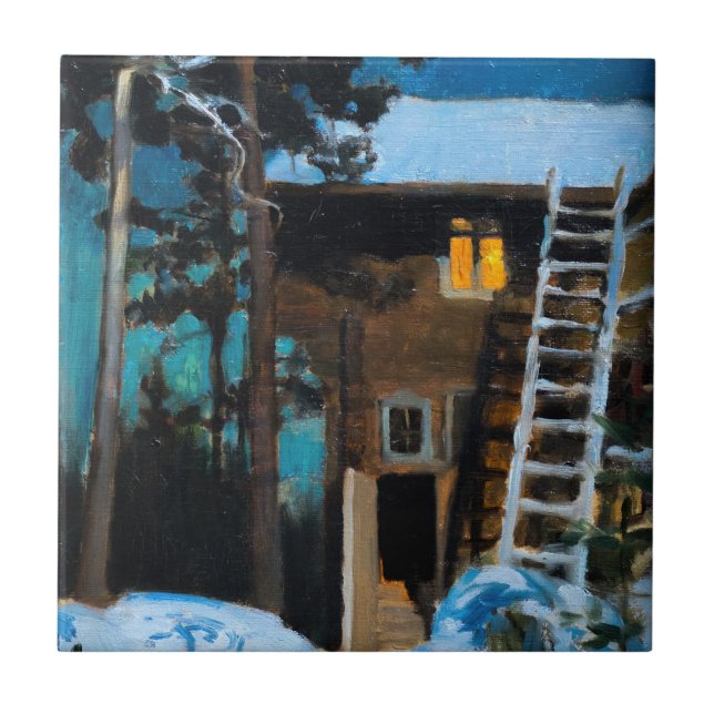 Azulejo Akseli Gallen-Kallela - Kalela en invierno (Frente)