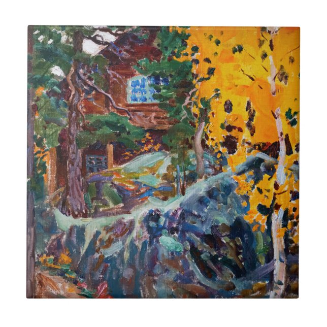 Azulejo Akseli Gallen-Kallela - Kalela en otoño (Frente)