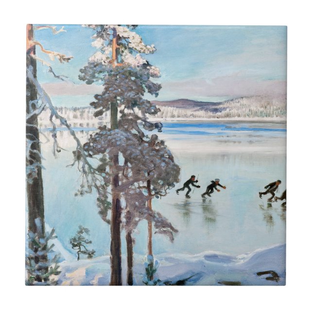 Azulejo Akseli Gallen-Kallela - Skaters near Kalela Shore (Frente)