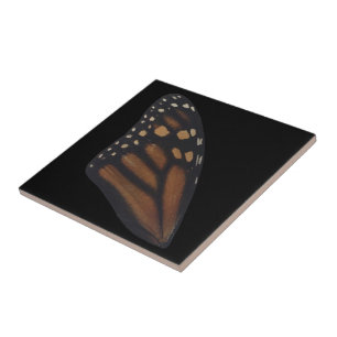 Azulejo Ala de Mariposa Monarca Sobre Negro