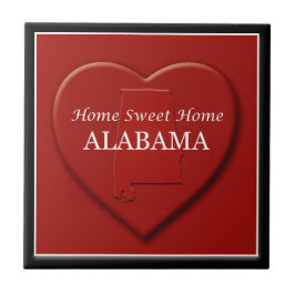 Azulejo Alabama Hogar Sweet Home Heart Map Tile