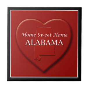 Azulejo Alabama Hogar Sweet Home Heart Map Tile