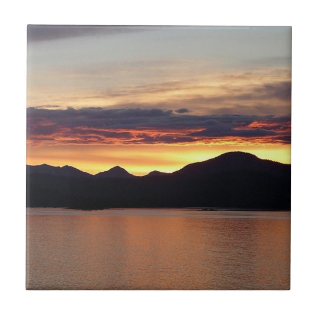 Azulejo Alaskan Sunset I Beautiful Alaska Photography (Frente)