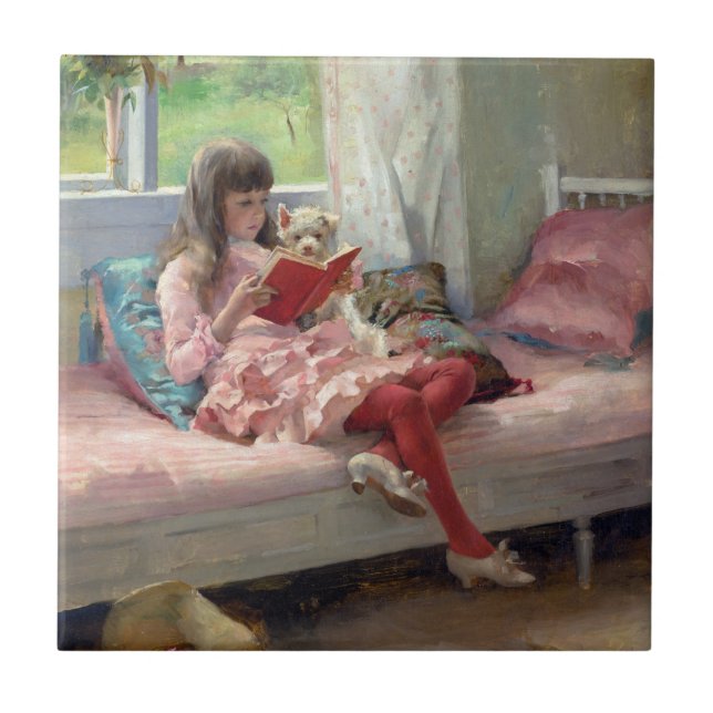 Azulejo Albert Edelfelt - Buenos amigos (Frente)