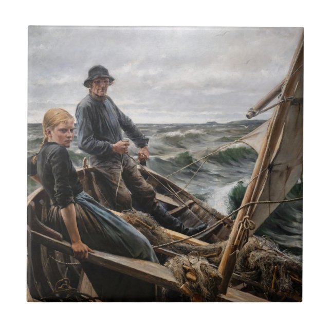 Azulejo Albert Edelfelt - En Sea (Frente)