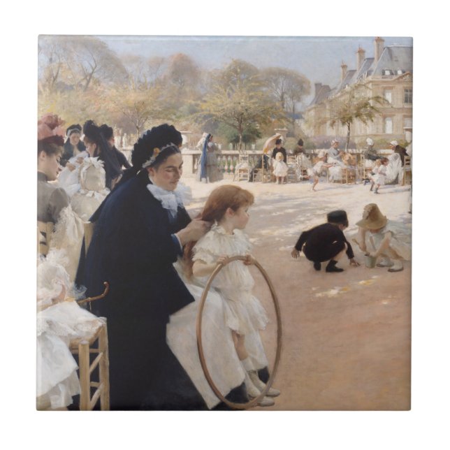 Azulejo Albert Edelfelt - Jardines de Luxemburgo, París (Frente)
