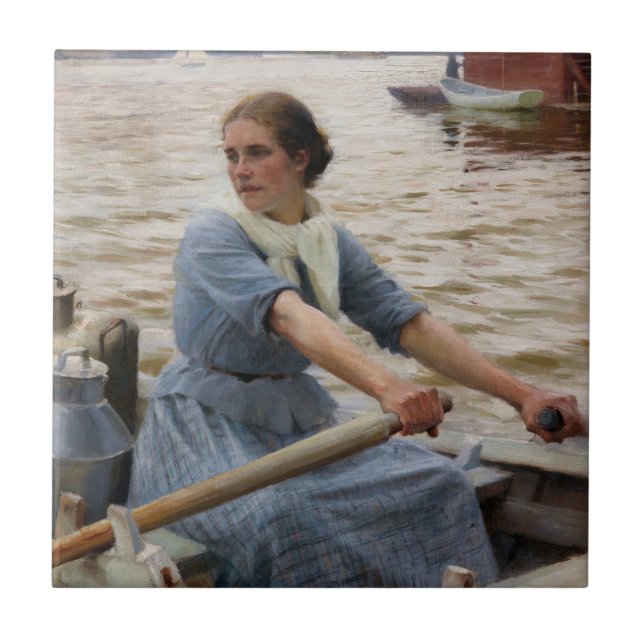 Azulejo Albert Edelfelt - La Laitiere (Frente)
