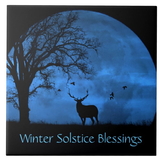 Azulejo Alce y Luna Solsticio de Invierno  (Frente)
