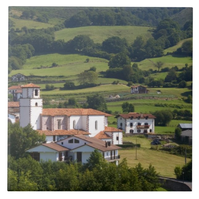 Azulejo Aldea de Amaiur en el Valle de Baztán de (Frente)