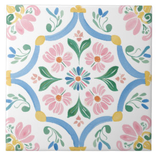 Azulejo Alegre Casa Floral Soleada