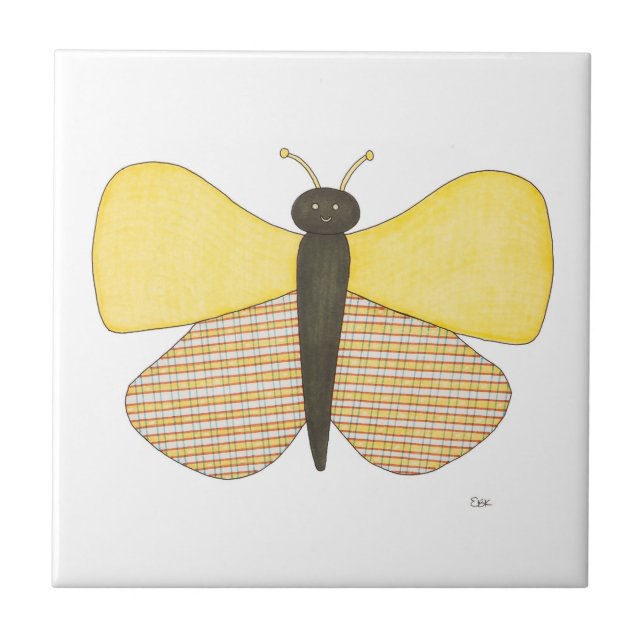 Azulejo Alegre mariposa Art Tile-Erin Brie Art Ceramic (Frente)