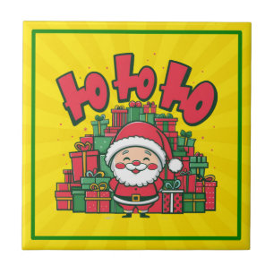 Azulejo Alegre Papá Noel de Dibujos Animados Navidad