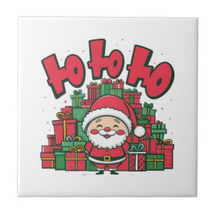 Azulejo Alegre Papá Noel de Dibujos Animados Navidad
